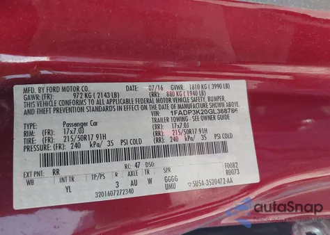 2016 Ford Focus Se from USA, damaged, VIN 1FADP3K20GL368786